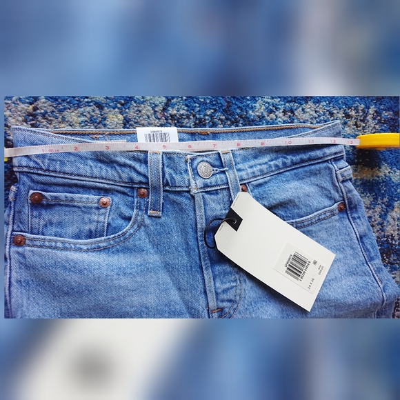 Levis Wedgie Straight Jeans Light Wash Tango Blue - Picture 14 of 16